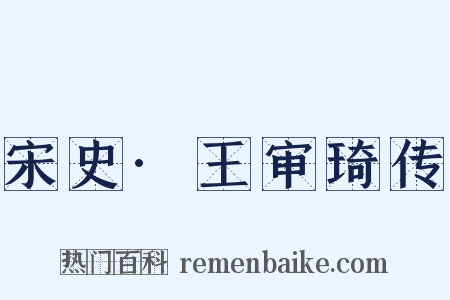 宋史·王审琦传是什么意思的图片